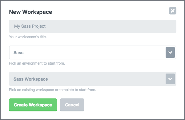 Workspaces - Sass Environment